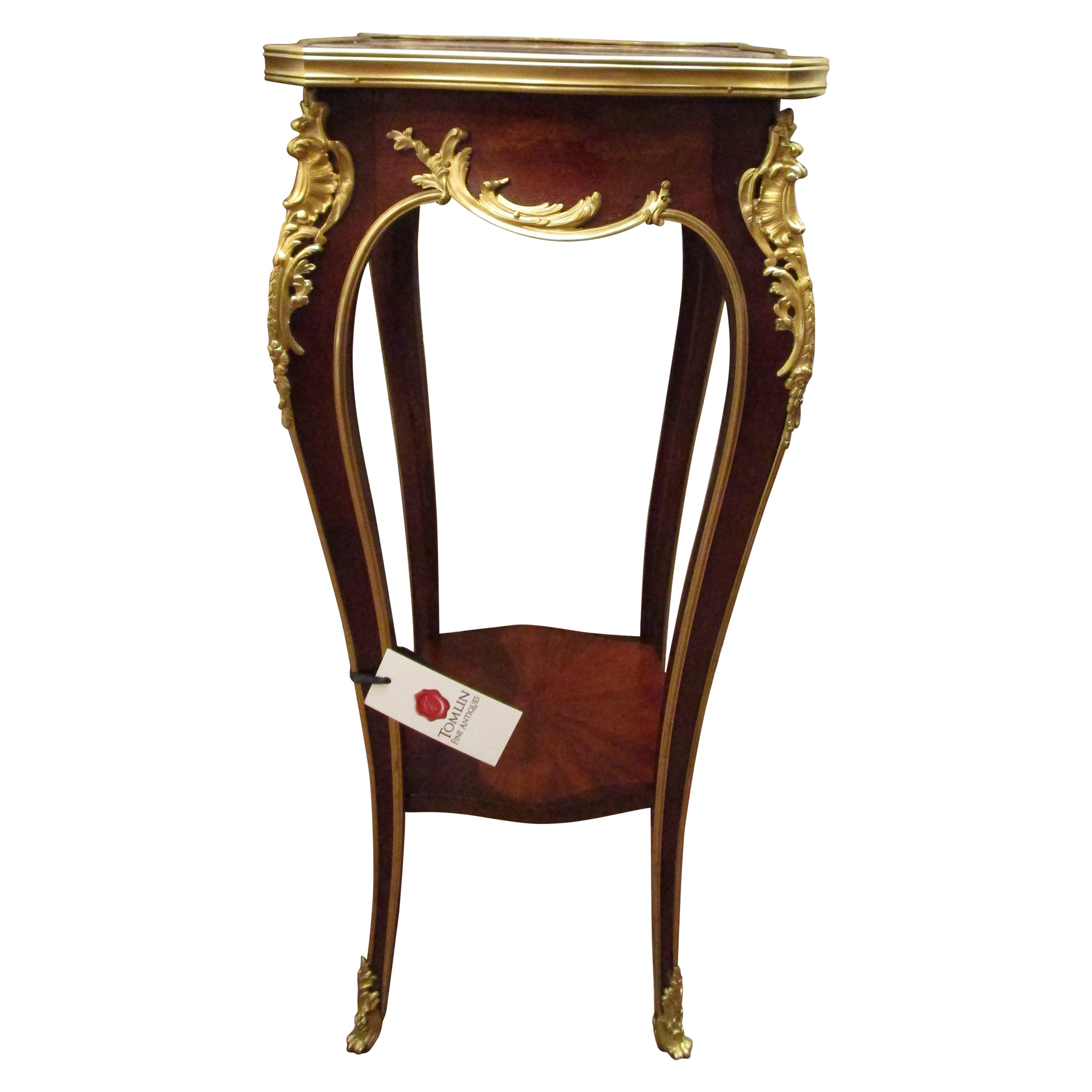 A beautiful 19th  French  side table . Mahogany and gilt bronze mounts by Durand For Sale