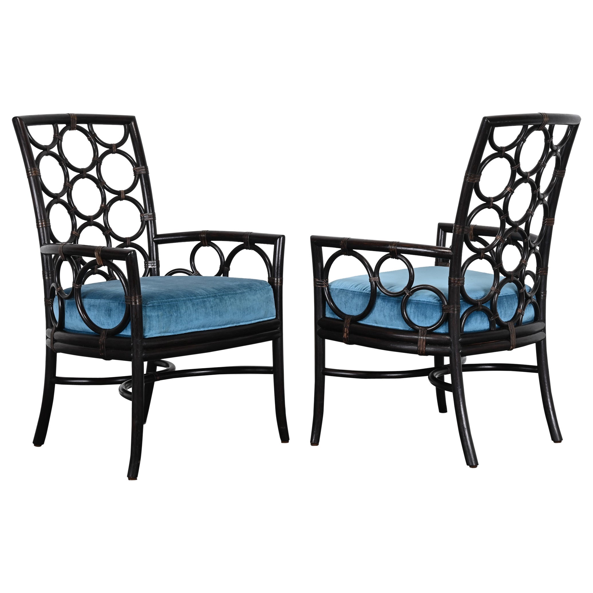 Pair of "Ring" Armchairs by McGuire for the Laura Kirar Collection, 2011 For Sale