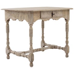 19th Century French Bleached Oak Side Table 