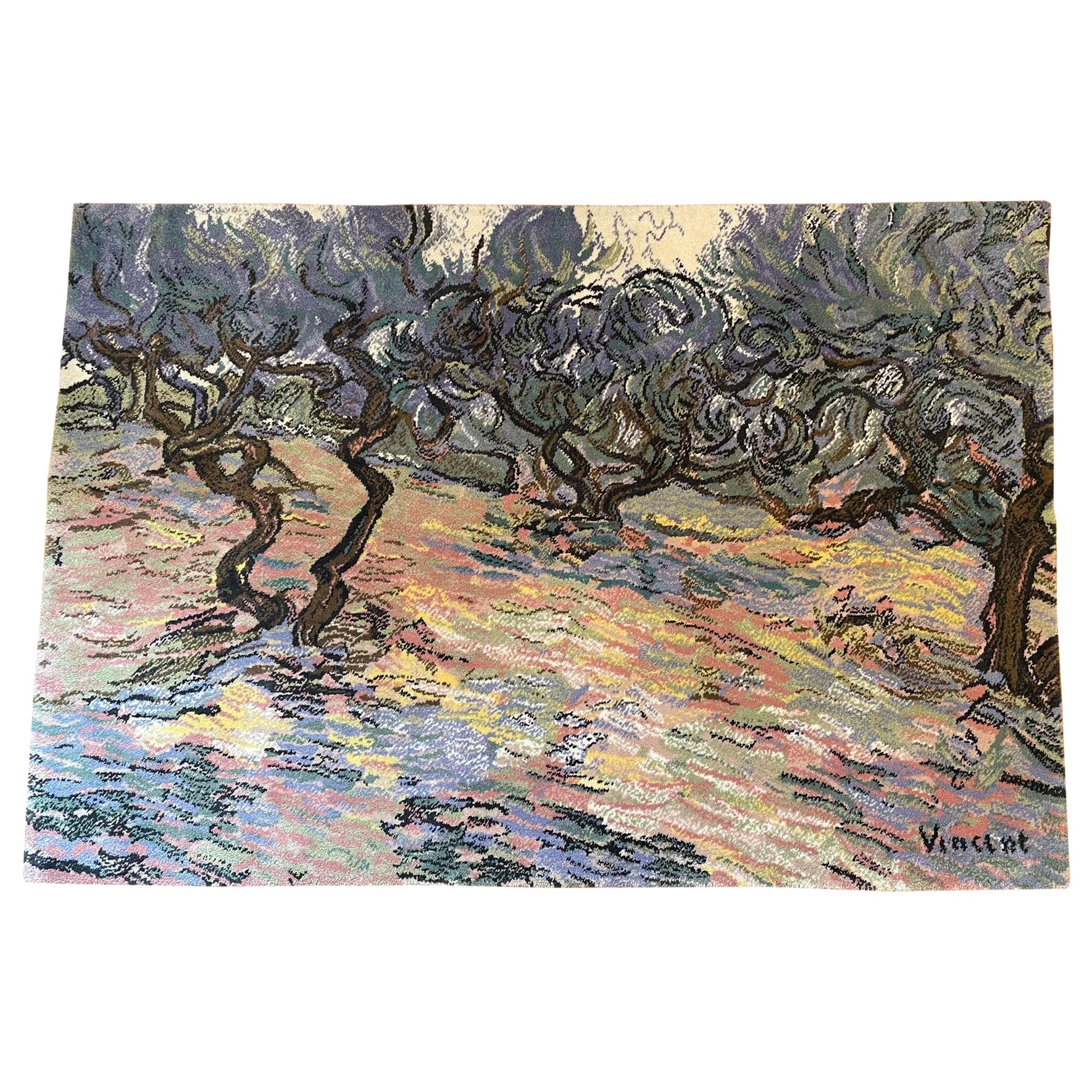 Danish Ege Axminster Vincent van Gogh "Olive Trees" Wool Rug/Wall Hanging