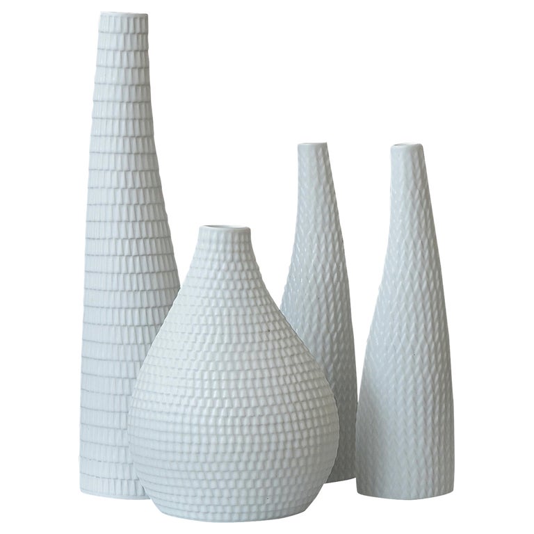 Set of 4 'Reptil' Vases by Stig Lindberg for Gustavsberg Studio, Sweden,  1953 at 1stDibs