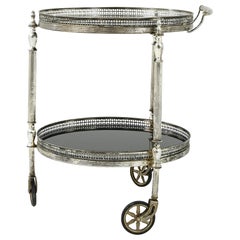 20th Century French Metal and Glass Bar Cart 