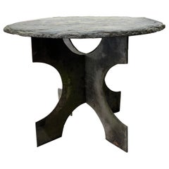 French round slate table circa 1900