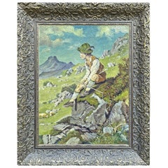 Fritz Sollner – Shepherd Painting oil on canvas 1947