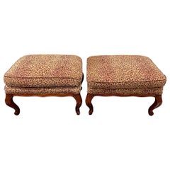 Pair of Leopard Print Ottomans