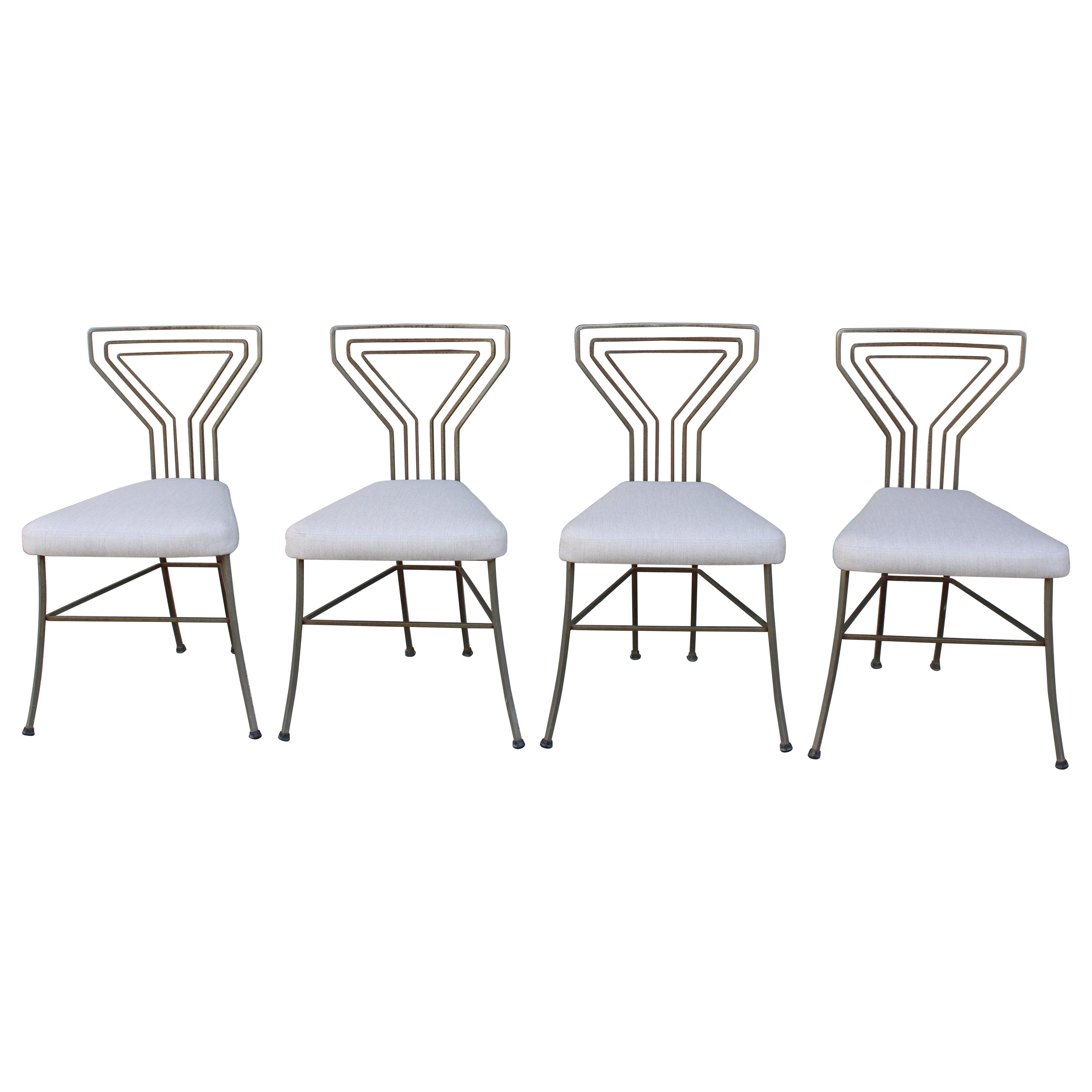 Four Mid Century Patio Chairs For Sale