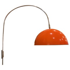 Vintage Rare Mid Century Orange Dome Swivel Lamp Sconce