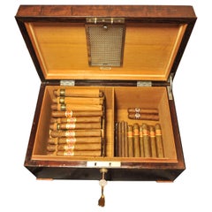 Elegant Victorian Mahogany Cigar Humidor Box by HL Savory Ltd London Bond Street