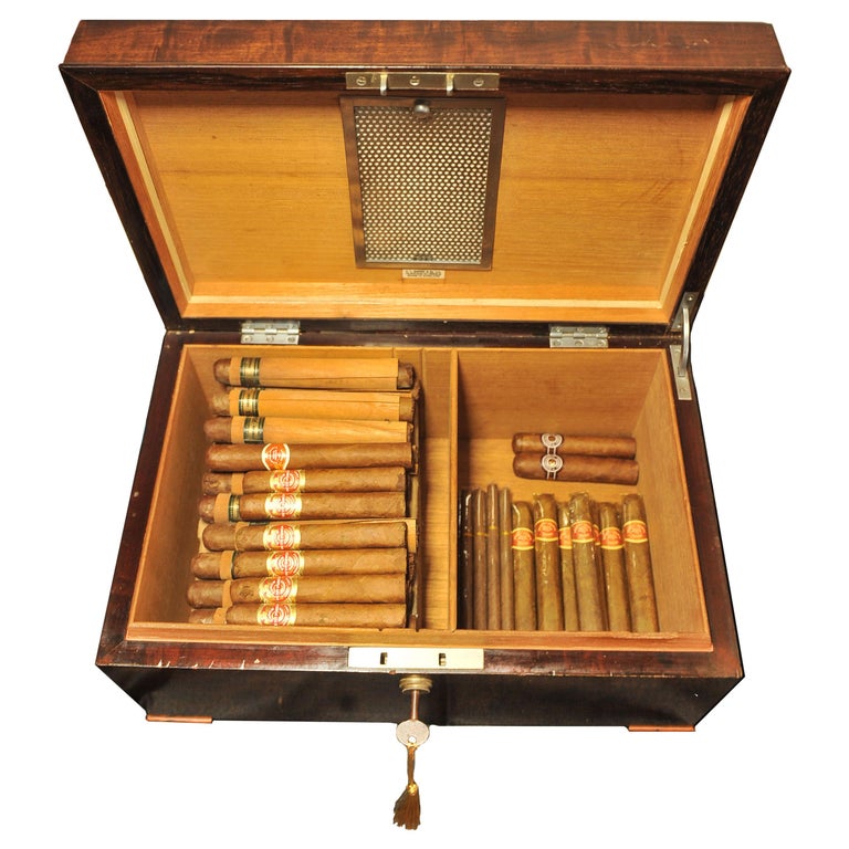 A Mahogany Louis Vuitton Humidor Cigar Box Circa 1980s, Including  Hygrometer, Two Humidity Auction