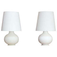 Pair of Vintage Italian Glass Table Lamps by Max Ingrand for Fontana Arte