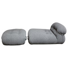 Retro Italian "Soriana" Chaise Lounge and Ottoman by Afra and Tobia Scarpa