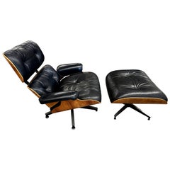 Early Rosewood Herman Miller Eames Lounge Chair and Ottoman