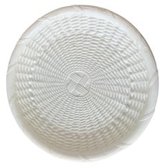 1990s Vintage Tiffany & Co. Italian Basket Weave “White Wicker” Chop Plate