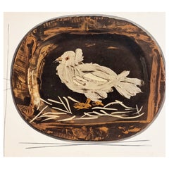 Albert Skira Print of Bird Ceramic Plate from "Céramiques De Picasso" Art Folio