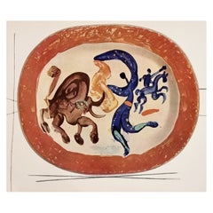 Albert Skira Print of Corrida de Toros Ceramic Plate, "Céramiques De Picasso" 