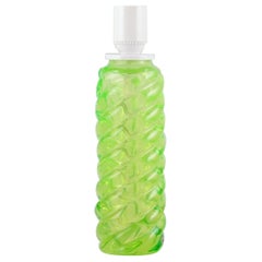 Reijmyre Glassworks, Sweden. Table lamp in light green art glass.