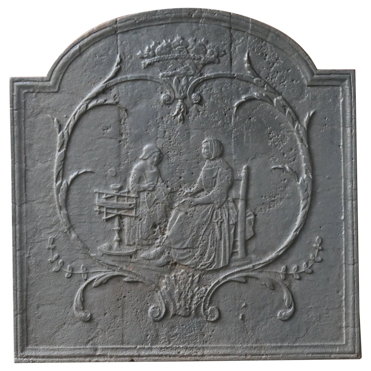 Plaque de cheminée / dosseret Napoléon III français du 19e siècle