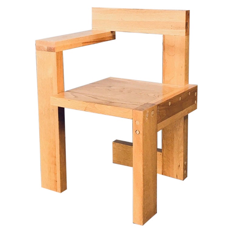 Modernist White Wooden Chair "Steltman" Designed by Gerrit Rietveld at  1stDibs | steltman chair, stelman chair, steltman chair dimensions