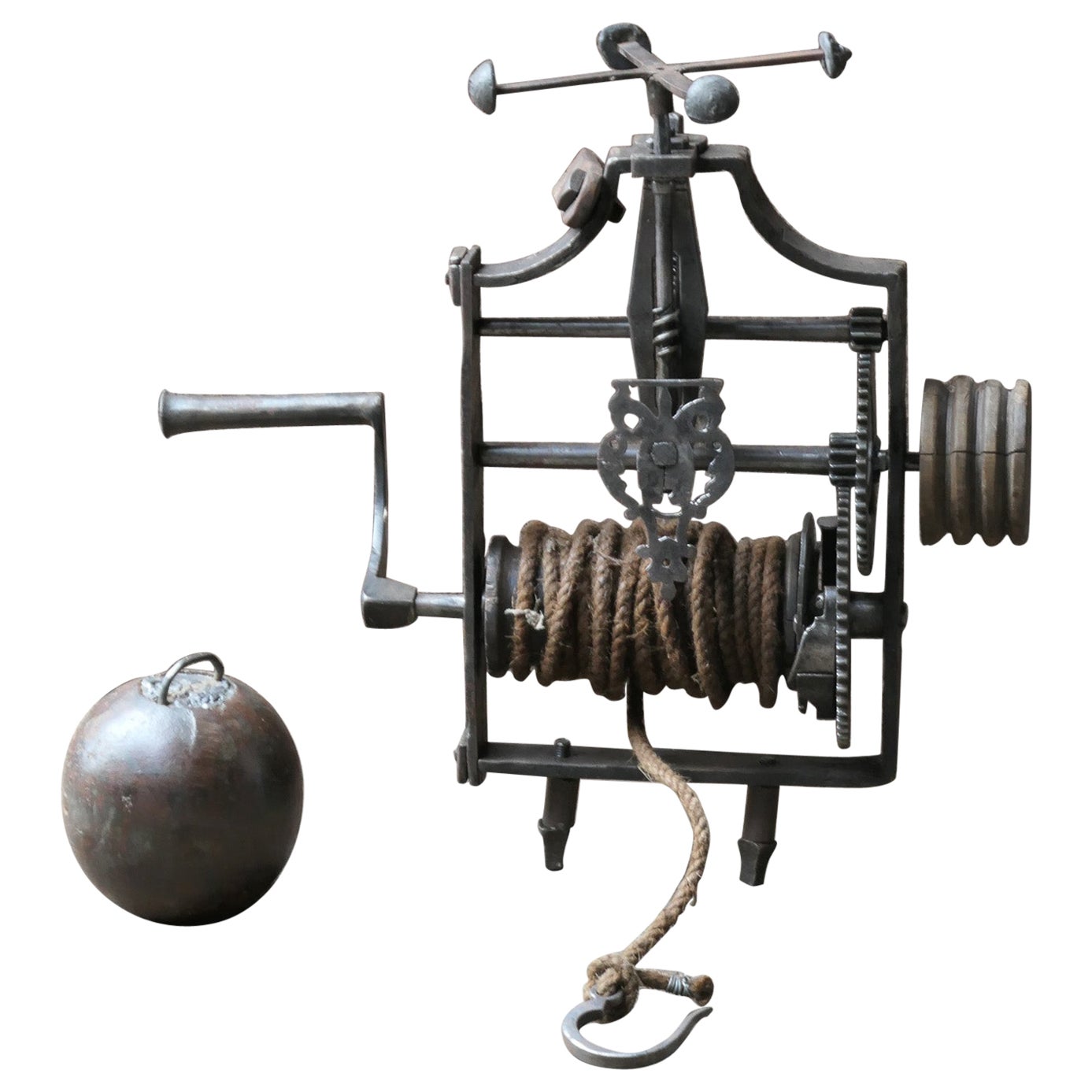 18th Century French Weight-Driven Roasting Spit Jack For Sale