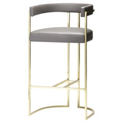 Julius Bar Stool, Brass Structure, Handcrafted in Portugal by Duistt