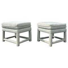 Vintage 1970 Attributed to Milo Baughman Mini Parsons Benches Stools, Set of 2