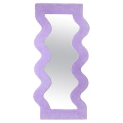 Grand miroir en laine lilas tufté à la main 