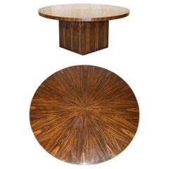 EXTRA LARGE ViNTAGE COROMANDEL WOOD ROUND DINING TABLE SEATS EIGHT PEOPLE WELl