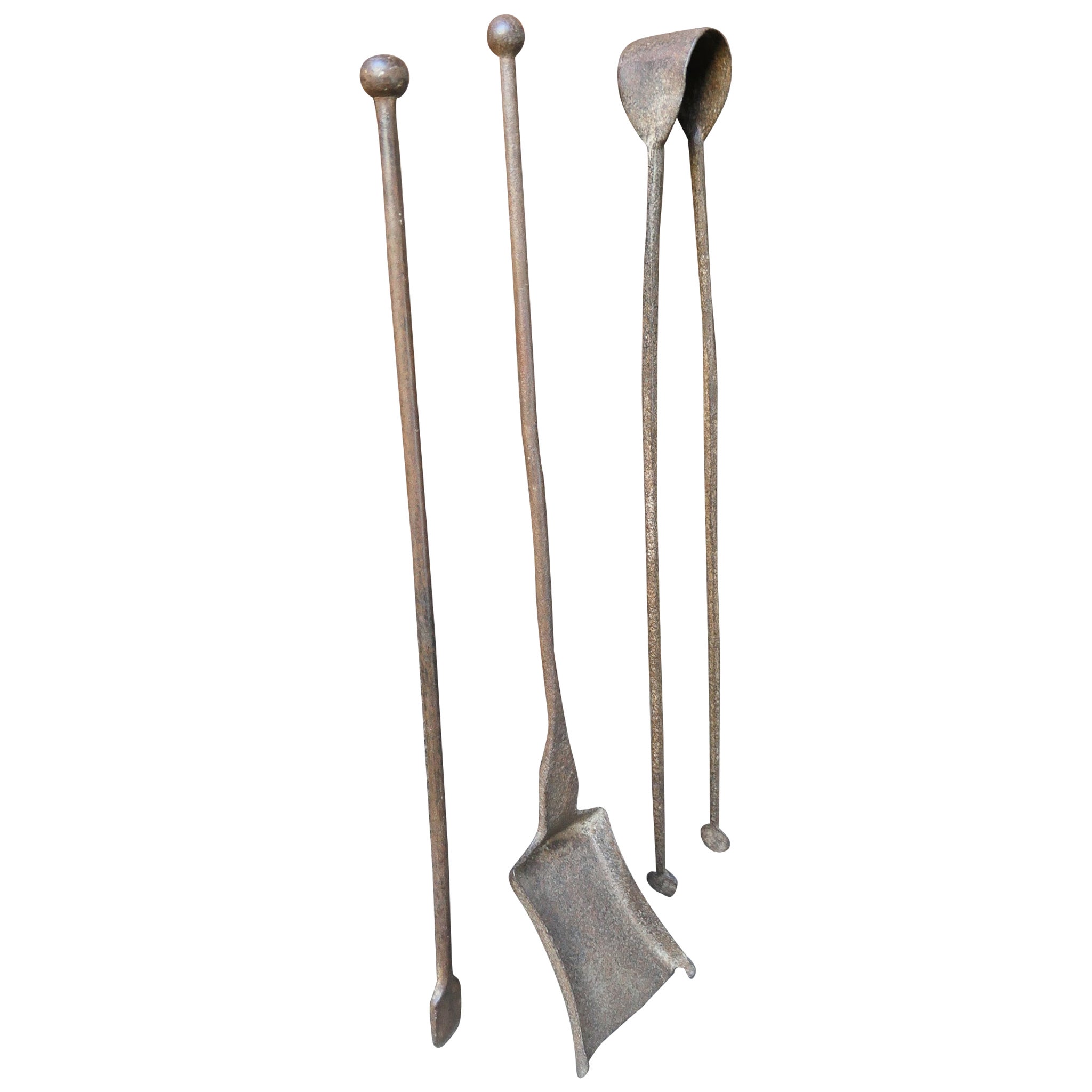 Rustic French Neoclassical Fireplace Tools, 18th-19th Century For Sale ...