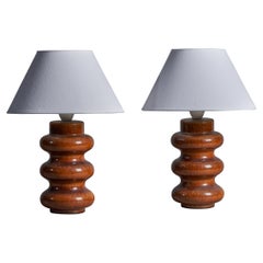 Danish Designer, Table Lamps, Stoneware, Denmark, 1950s