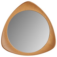 Vintage Glas & Trä, Mirror, Oak, Sweden, 1960s