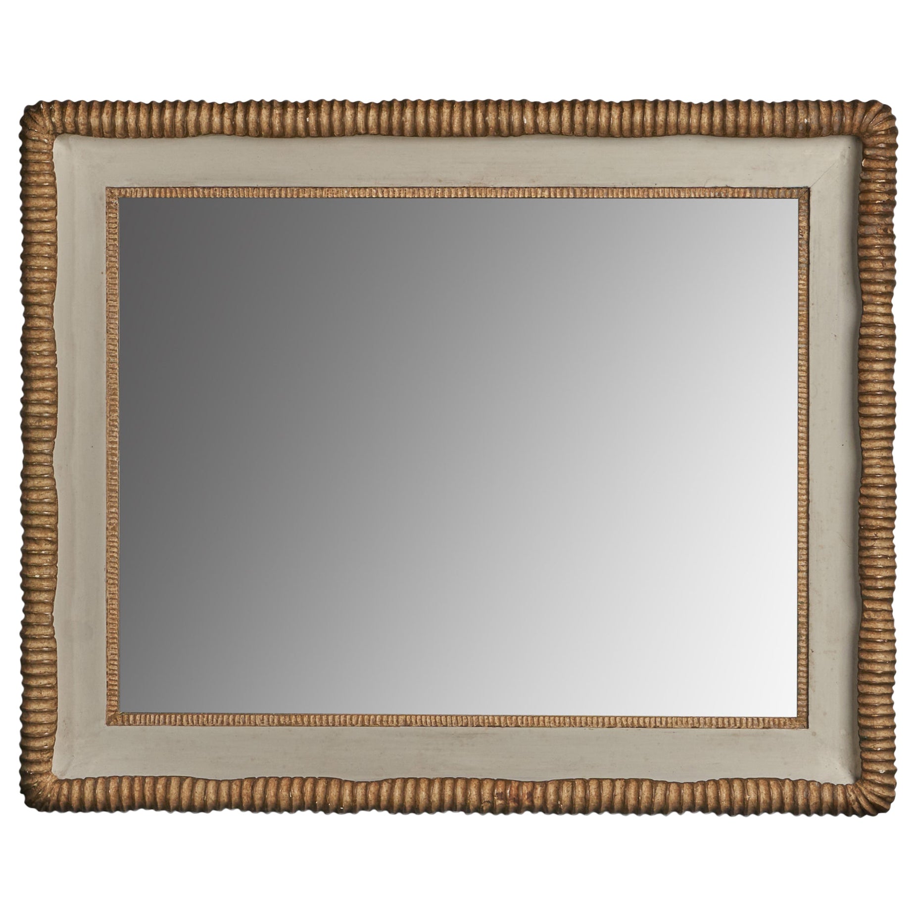 Italian Designer, Wall Mirror, Painted Wood, Italy, 1940s For Sale