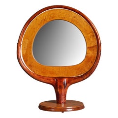 Vintage Finnish Designer, Table Mirror, Birch, Finland, 1930s