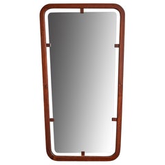 Vintage Swedish Designer, Wall Mirror, Teak, Sweden, 1950s