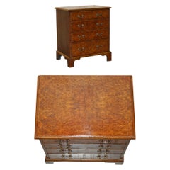 SUPER FiNE VOLLSTÄNDIG RESTORIERTE ANTIQUE GEORGIAN CIRCA 1780 BURR ELM CHEST OF DRAWERs