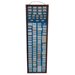 Rare présentoir d'étiquettes de pharmacie A Schmidt comprenant 110 étiquettes antiques