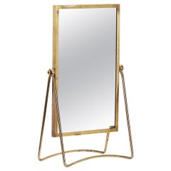 Hans-Agne Jakobsson Brass Table Mirror, Sweden 1960s