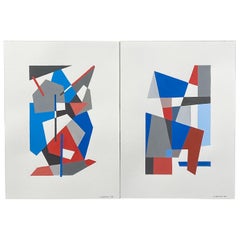 Ein Paar Gouache-Gemälde in 10" x 14" von Lana Sexton