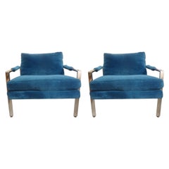 Pair Of Milo Baughman For Thayer Coggin Chrome Lounge Chairs