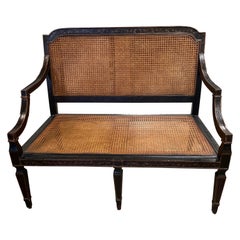 Baker double caned chinoiserie style settee