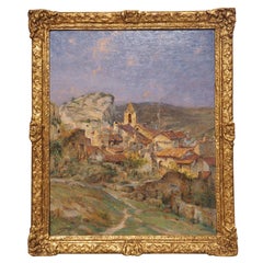 Vintage French Oil on Canvas Painting depicting Les Baux-de-Provence, Dated 1926