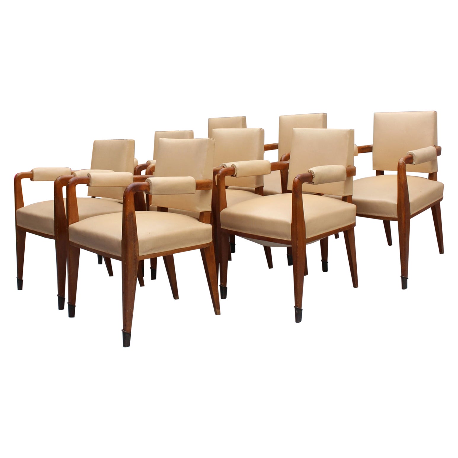 Set of 8 Fine French 1930s Armchairs  For Sale