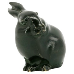 Edouard Marcel SANDOZ Bronze Rabbit Sculpture, 1920