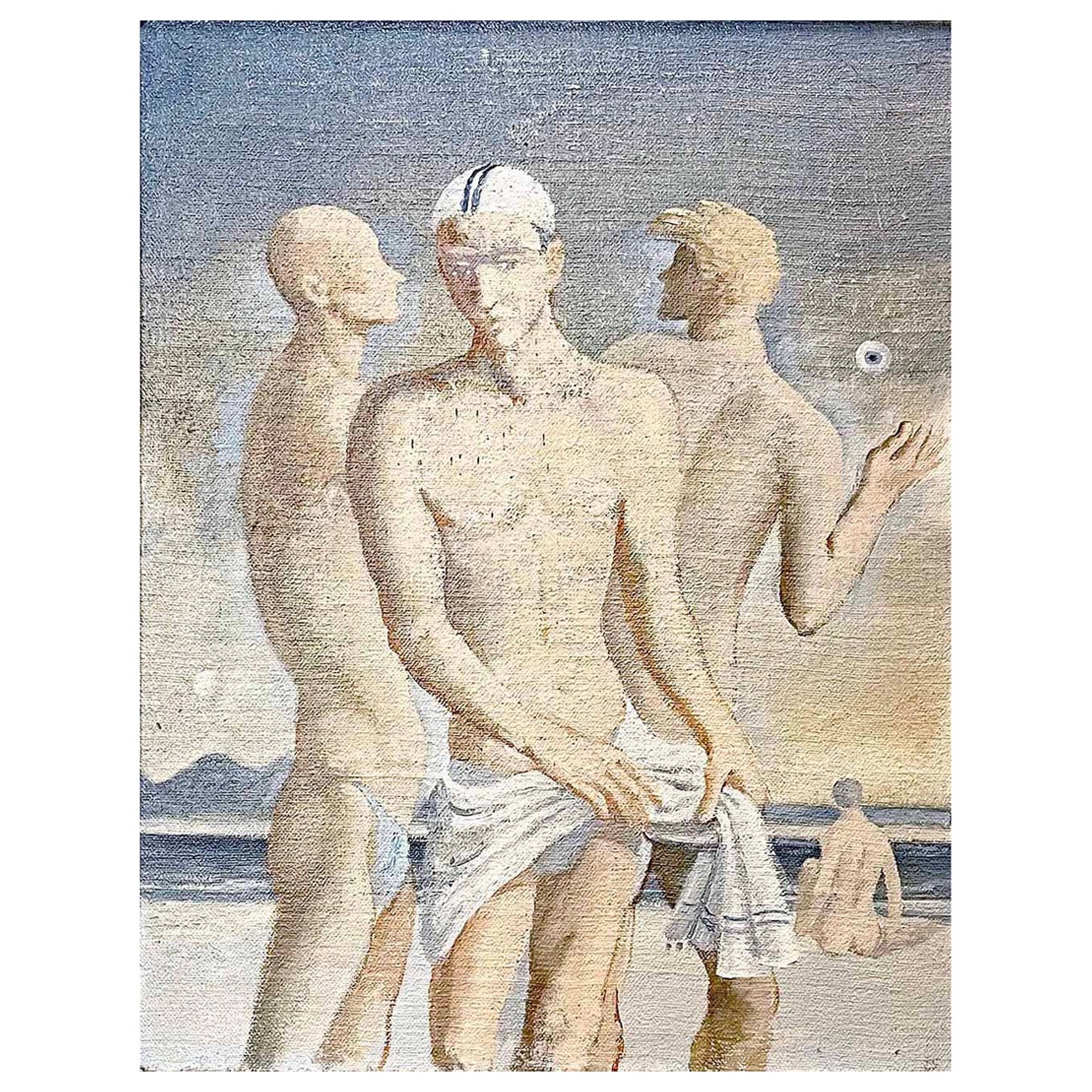 "Nude Bathers at Swan Hill", Painting of Male Nudes by Ernest Smith, Australia For Sale