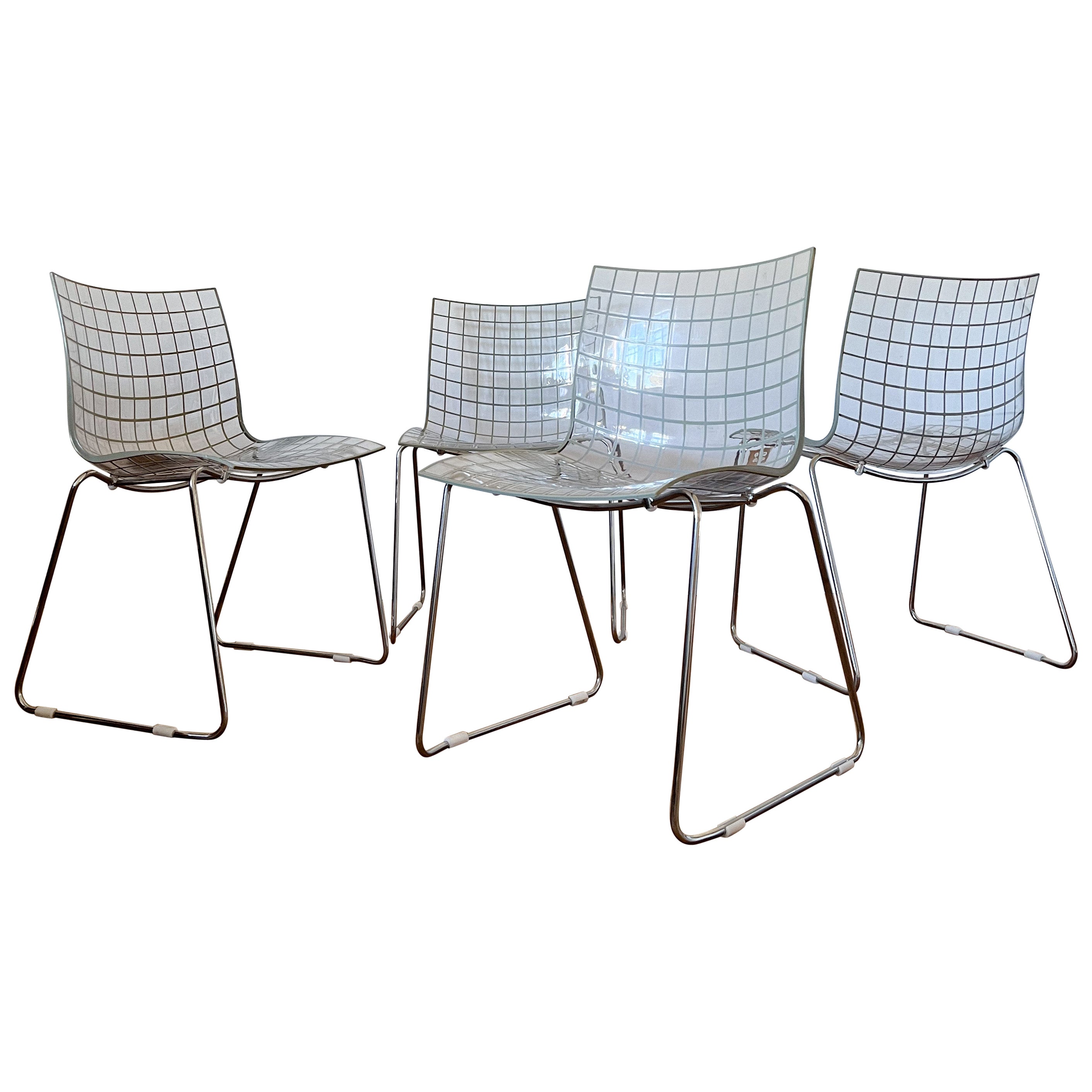 1990s Set of 4 Italian X3 Chairs by Marco Maran for Max Design For Sale