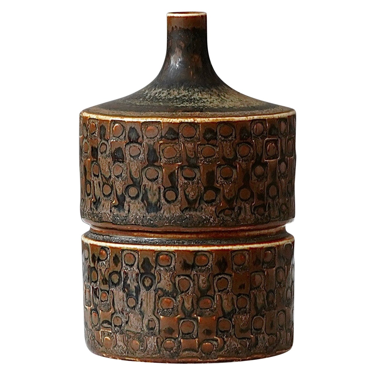 Unique Stoneware Vase by Stig Lindberg for Gustavsberg Studio, Sweden, 1962 For Sale