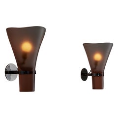 Pair of Battuto Murano Sconces by Tobia Scarpa for Venini