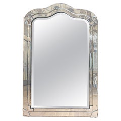 Antique French Etched Mirror (miroir gravé)