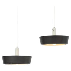 1950's Anvia Model 4017 Pendant Light by J. Hoogervorst in Gray and Black Metal