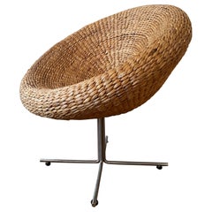 1960s Space Age Wicker Pod Chair