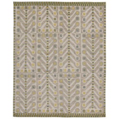 Tappeto in stile scandinavo Rug & Kilim con motivi marroni, grigi, blu e oro